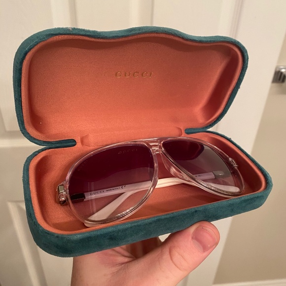 Gucci Accessories - SOLD Gucci Purple and White Aviator Sunglasses
